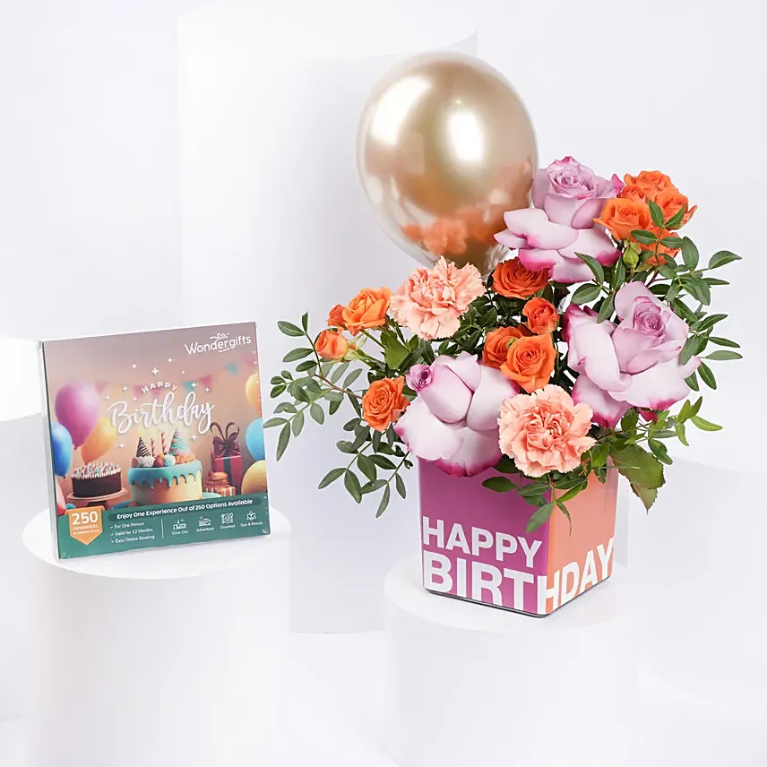 Wondergifts Birthday Experience Voucher Box With Flowers: Flowers