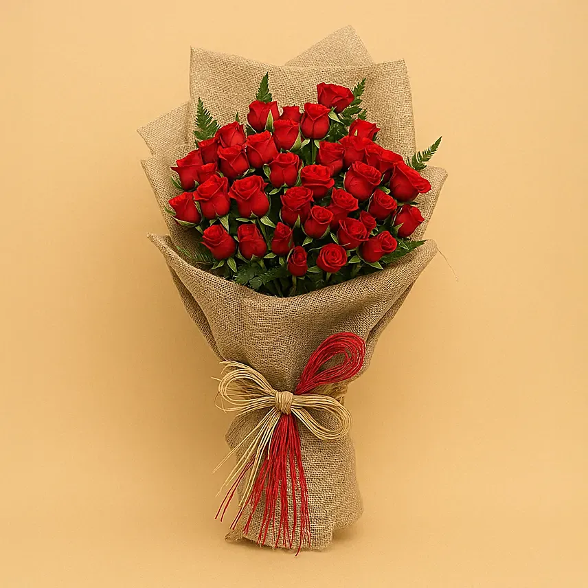 Romantic Baby Rose Bouquet: Red Rose Bouquets