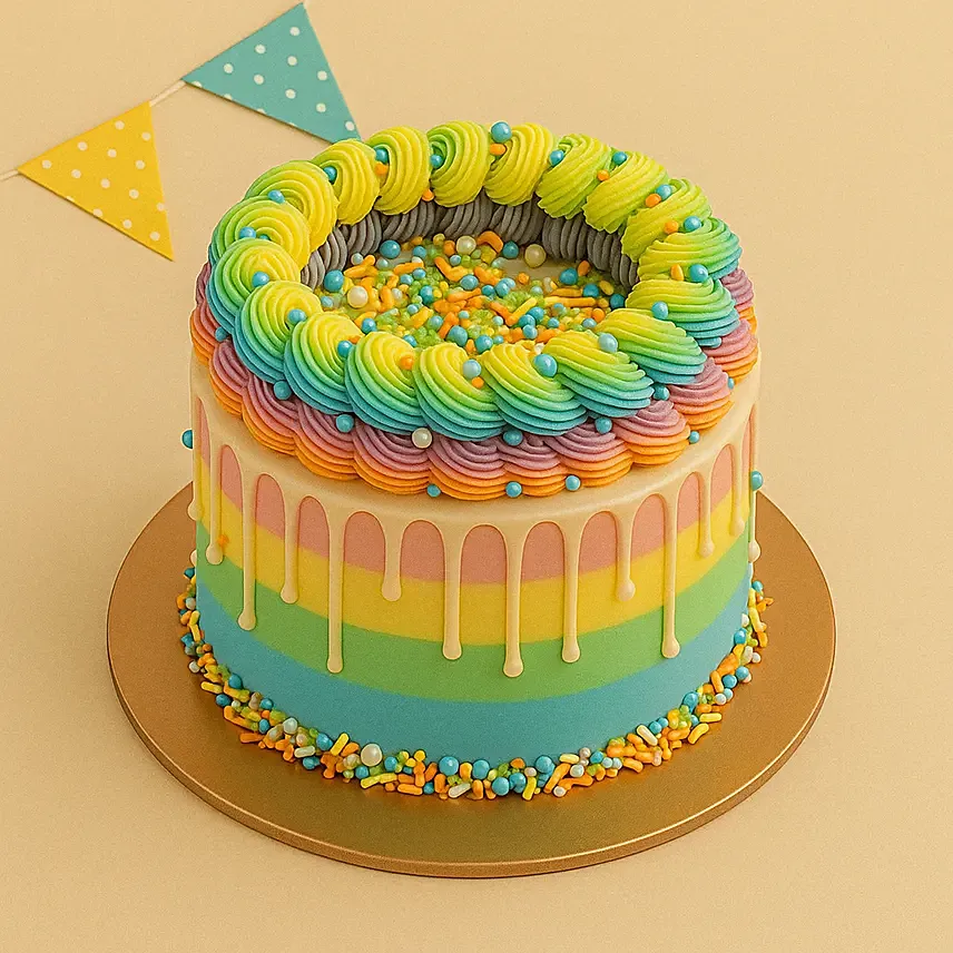 Exquisite Vanilla Rainbow Cake: Cake for Kids