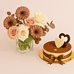 Monochrome Flowers and Tiramisu Cake